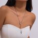 Women's Fashion Cross Alloy Pendant Necklace Versatile Jewel Beaded Collarbone Chain Hip Hop Punk Street_voghion.com