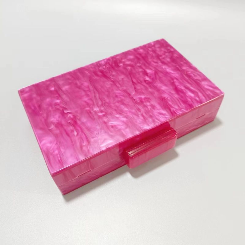 Borsa da donna in acrilico rosso rosa, borsa a tracolla con catena, per matrimonio e cena_voghion.com