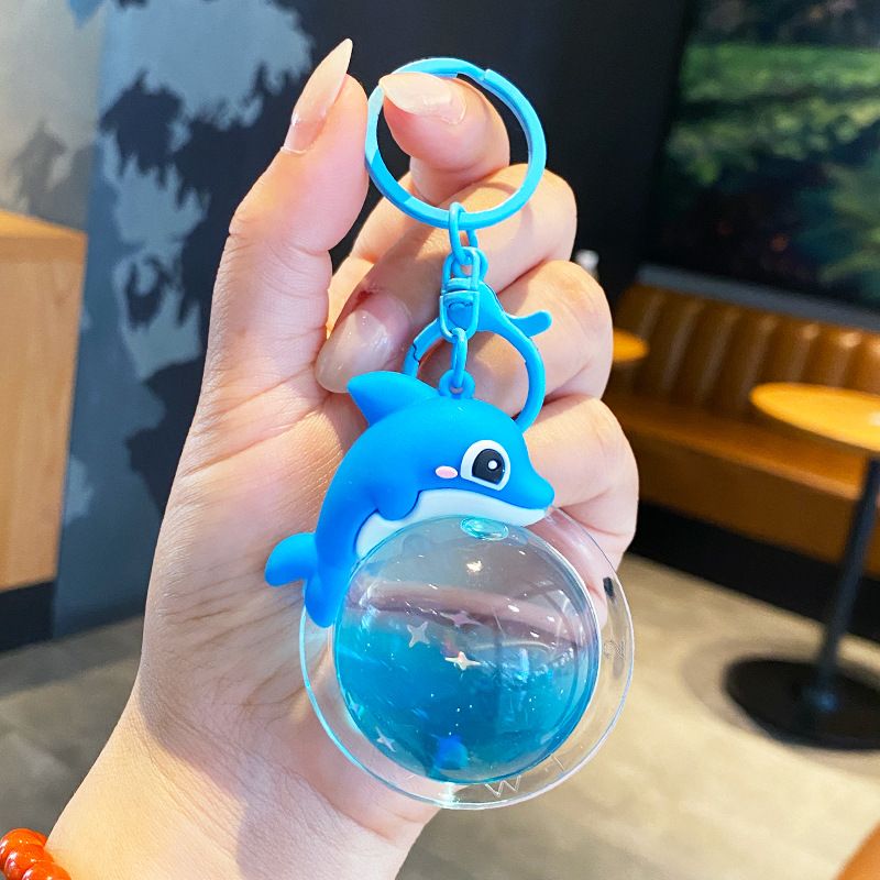 Öl Delphin Kristall Ball Keychain Niedliche Whale Figurine Anhänger Rucksack Dekoration Exquisite Nische Geschenk Für Mädchen_voghion.com