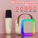 Mini karaoke automat pro děti a dospělé, přenosný Bluetooth reproduktor, 2 bezdrátové mikrofony se zábavnou funkcí změny hlasu_voghion.com