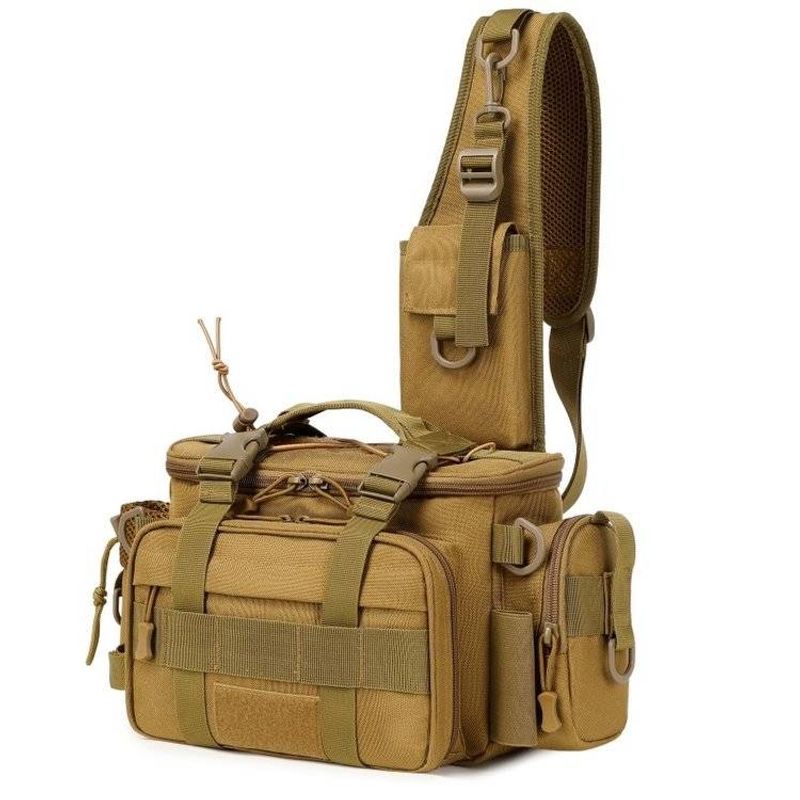 Multifunctional outdoor waist pack chest bag men's backpack large crossbody wild fishing waterproof special bag fishing gear bag_voghion.com