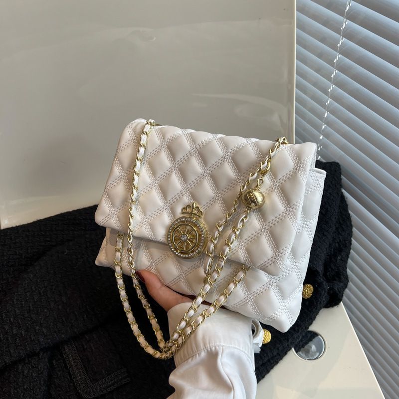 El nuevo bolso de hombro de mujer exquisito rombal de gama alta de verano bolso simple de moda de gran capacidad_voghion.com