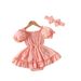 Kinderkleding nieuwe babyjurk uw baby effen kleur lotusblad kant één jaar oude jurk_voghion.com