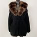 Luxury Oversized Knit Cardigan With Fox Fur Collar - Elegant Long Sleeve Open Front Sweater For Women_voghion.com