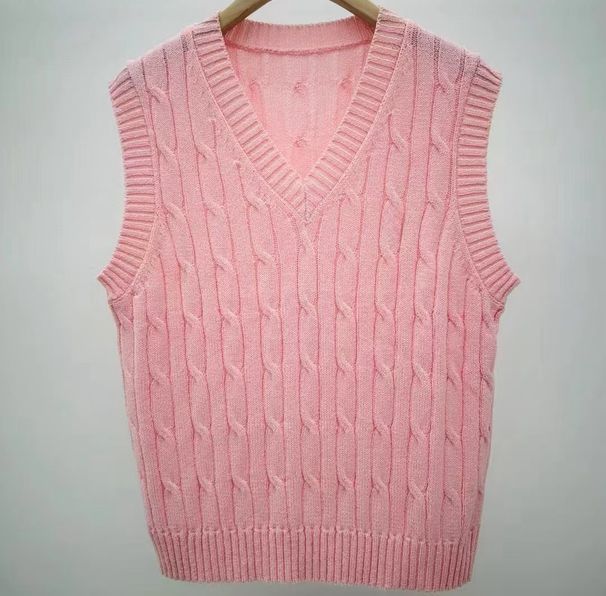 Gilet da uomo, in cotone a strati, con scollo a V, intrecciato, con fiori intrecciati, da abbinare a qualsiasi capo esterno._voghion.com