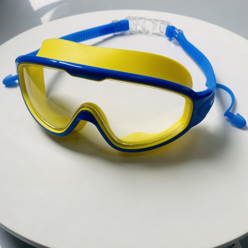 Swimming with adult frame, electroplated waterproof anti fog integrated earplugs, large field of view, men's and women's_voghion.com