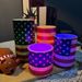 Patriotic LED Flameless Candle – USA Flag Printed Decorative Light For Independence Day, Home & Party Decor (Battery-Powered, Safe & Reusable)_voghion.com