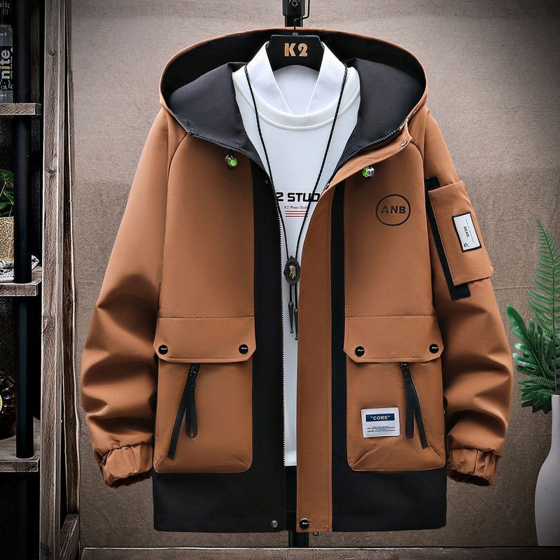 Spring Autumn Men's Jacket, Youth Work Clothes, Korean Edition Set, 2024 New Style, Handsome and Loose Two Piece Set_voghion.com