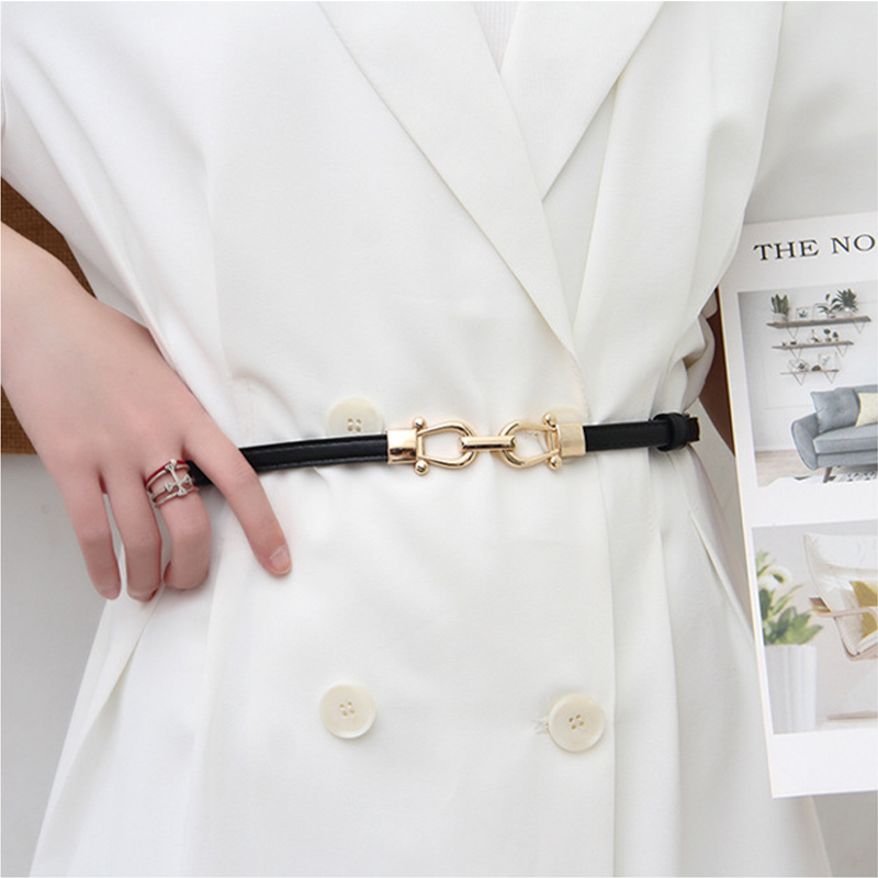 Ceinture fine pour femmes tout-en-un à la mode avec ceinture à boucle avec jupe été Ins Wind Bundle ceinture de taille_voghion.com