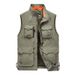 Gilet leggero in rete da uomo con tasche multiple, giacca casual ampia primaverile-autunnale, gilet traspirante con cappuccio e cerniera frontale aperta per esterni_voghion.com