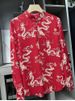 Chinese style Dragon pattern imitation silk printed pullover button-down shirt top for women_voghion.com