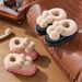 Women's Plush Lined Winter Slippers - Non-Slip Cozy House Shoes With Closed Back (Melon Red/Brown/Black)_voghion.com