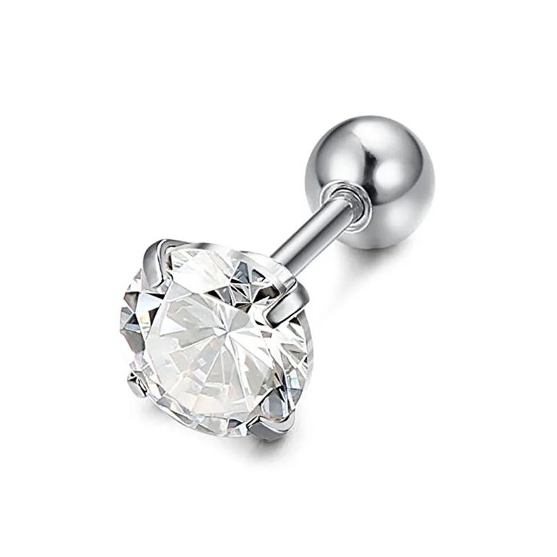 1 pièce en acier inoxydable 4 griffes zircon boucles d'oreilles à tige pour femmes/hommes tragus cartilage standard lobe daith piercing bijoux_voghion.com
