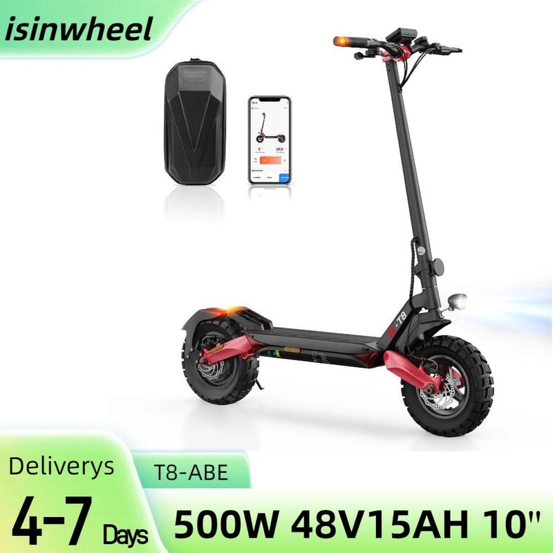 Isinwheel T8 ABE Elektroroller 15 Ah 48 V 500 W Motor 10 Zoll faltbarer Moped-Elektroroller 80-100 km Laufleistung_voghion.com