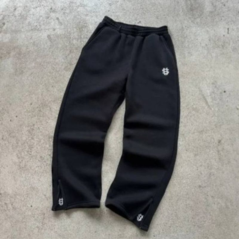 Street Trend Hip Hop Zipper Loose Solid Color Sports Suit_voghion.com