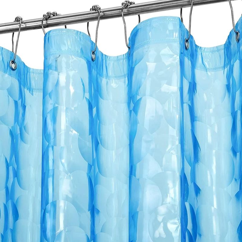 3D Pearl Shower Curtain 180x180cm - EVA Water Cube Design Bathroom Decor, Lightweight Waterproof Blue Theme_voghion.com