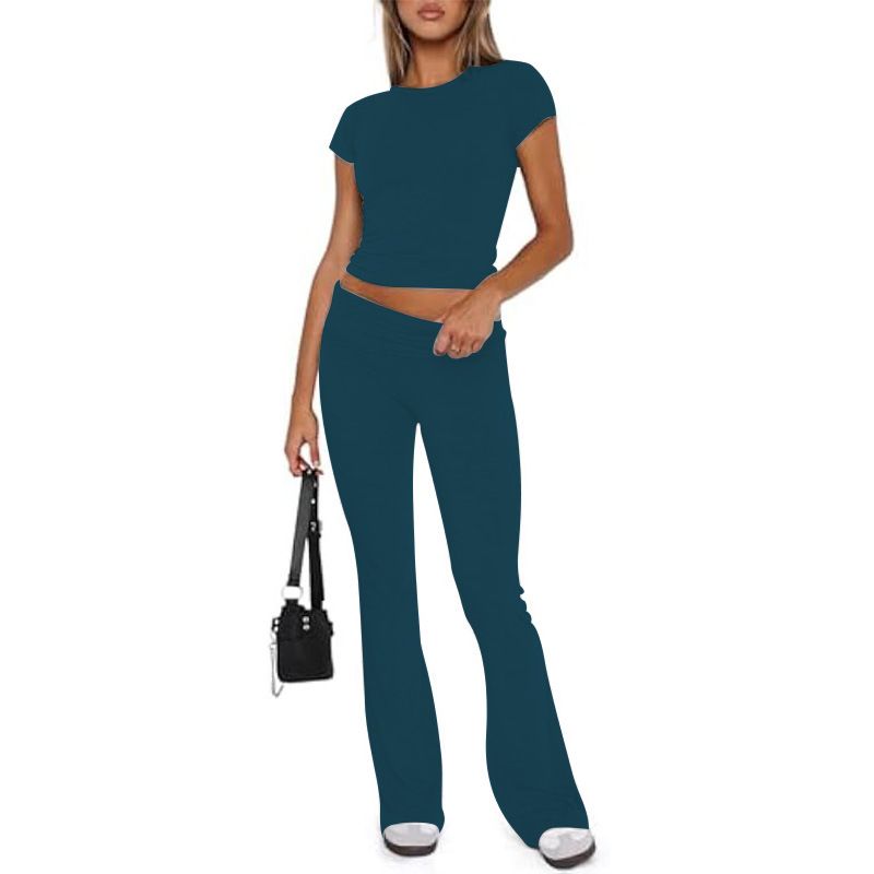 Zweiteiliger Anzug mit Rundhalsausschnitt für Damen_voghion.com