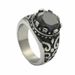 Jewelry Titanium Inlaid Diamond Trendy Men Punk Stainless Steel Edge Shape Multicolor Ring Straight_voghion.com
