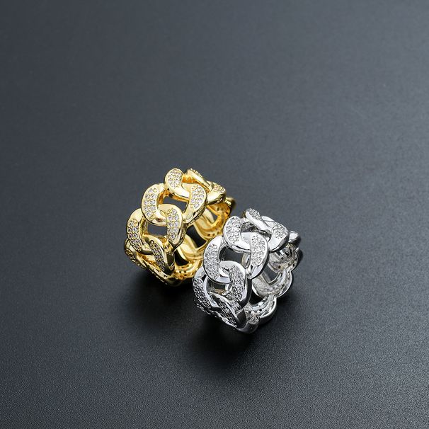 Anello con catena cubana da uomo in zircone hip-hop di alta qualità, in rame Abay da 13 mm_voghion.com