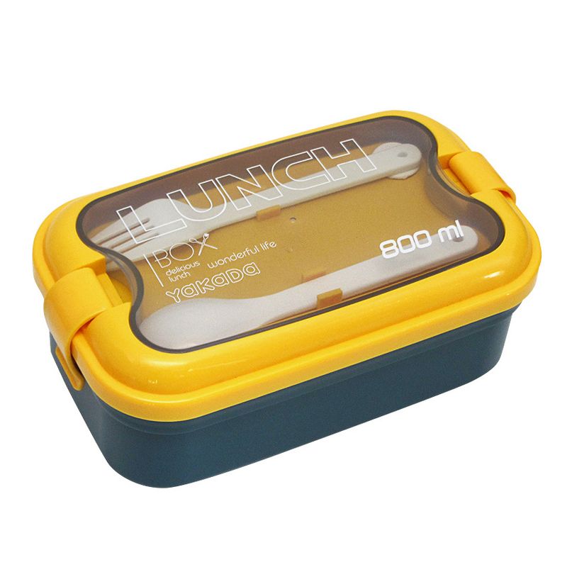 Morandi Lunchbox für Studenten, Büro, mikrowellenversiegelte Aufbewahrungsbox, Lunchbox mit geteiltem Löffel_voghion.com