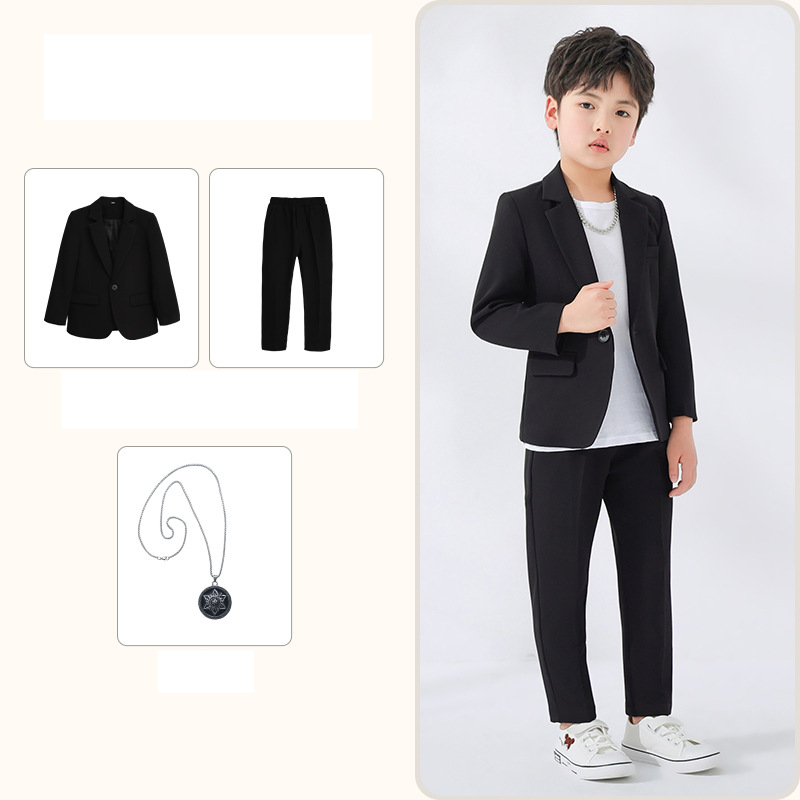 Freizeitanzüge für Kinder von Mother & Kids, neue Styles für Jungen im Frühling und Herbst, koreanischer Stil, Kleidung für Moderatorenshows, hübsche Anzüge im Streetstyle_voghion.com