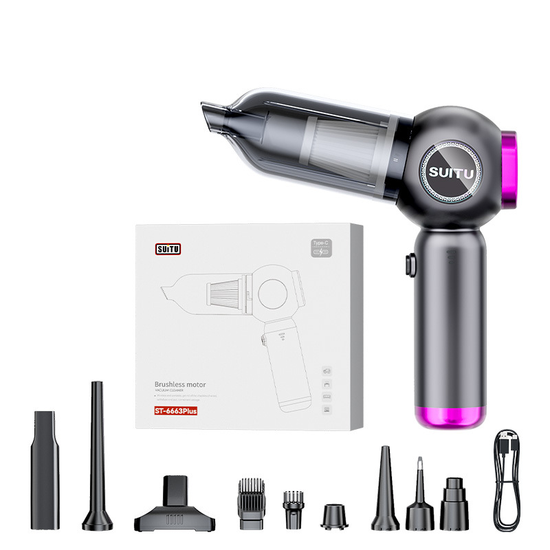 Car vacuum cleaner brushless high-power hand-held blowing suction one home car dual use_voghion.com