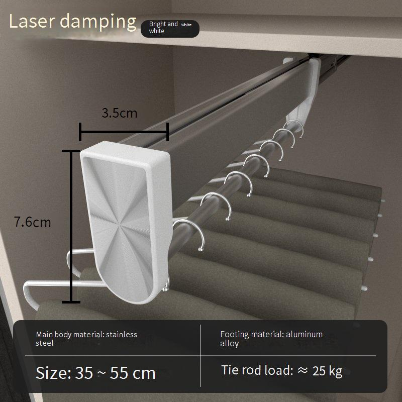 ​Laser-Cut Extendable Pull-Out Pants Hanger System - Built-In Sliding Rail For Walk-In Closet (Top Mount Design)​_voghion.com