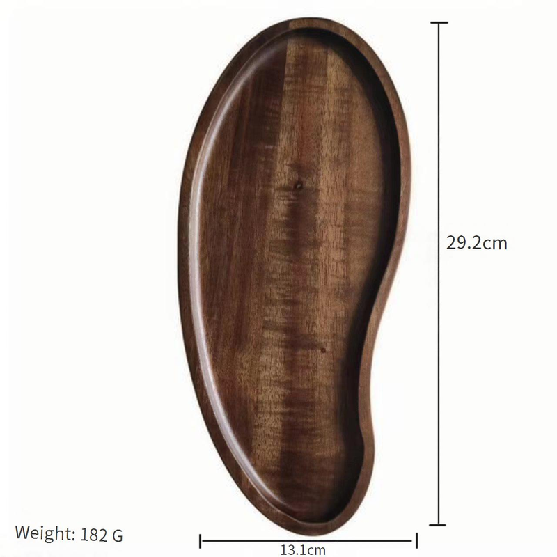 Acacia Wood Tray - Rectangular Serving Platter With Heat-Resistant Finish For Bread Tea Cups & Snacks (12x8 Inches Natural Wood Grain)​_voghion.com