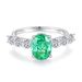 Tancise Sterling Silver Green Color Gemstone Wedding Engagement Cocktail Ring Ladies Fine Jewelry_voghion.com