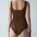 SKIMS Same Style BODYSUIT U-Neck Barely There Breathable Tummy Control Hip Lift Ribbed Triangle High Elastic_voghion.com