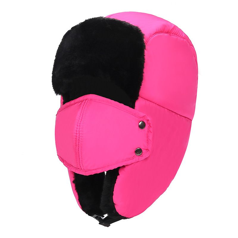 Trapper Hats Winter cold proof thickened velvet Lei Feng hat for men and women outdoor ear protection warm cotton hat winter mask nose protection hat_voghion.com