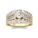 Cao Shi Women's Wedding Luxurious Gold Bright Crystal Zircon Modern Design Engagement Party New Ring_voghion.com