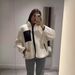 Women s clothing autumn and winter new lazy style contrasting Teddy plush coat_voghion.com