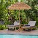 6.5 Feet Thatched Tiki Umbrella With Foldable Stand Push Button Tilt_voghion.com