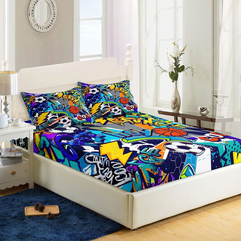 Animal Gorilla Pattern Three Piece Bed Sheet Set Digital Printing Bedding Set For Adults And Children_voghion.com