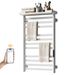 SIOYIE Heated Towel Rack With Shelf And Wi-Fi App Control, 11 Bars Electric Wall Mounted Towel Warmer With Timer & Adjustable Temperature, Low Carbon Steel, Plug-in/Hardwired, White_voghion.com