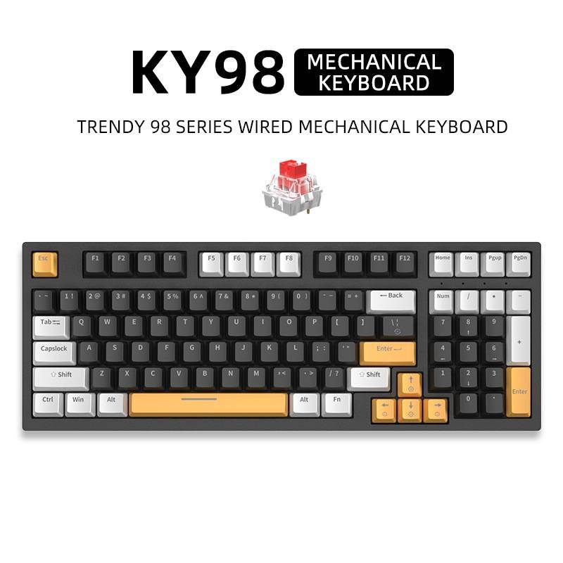 Wired Mechanical Keyboard, Mixed Light, Customized Hot-swappable, Computer Peripherals, Gaming Keyboard_voghion.com
