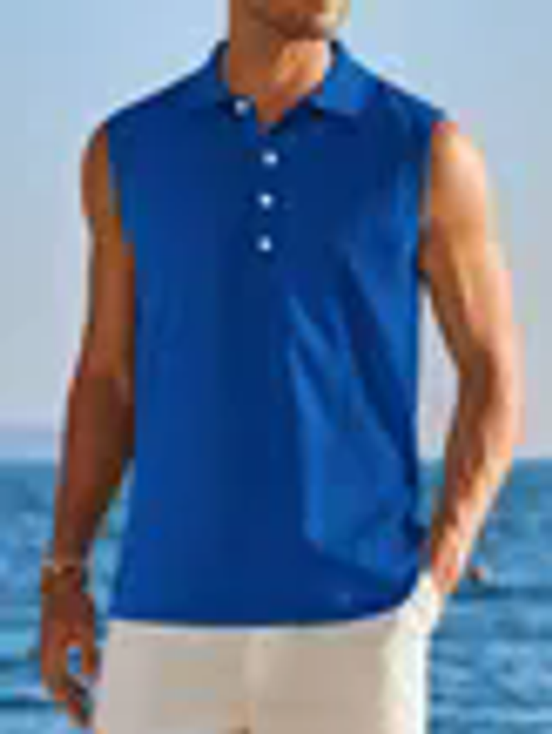 Men's Clothing Summer Half Open Sleeveless Bottoming Shirt Outdoor Casual Vest_voghion.com