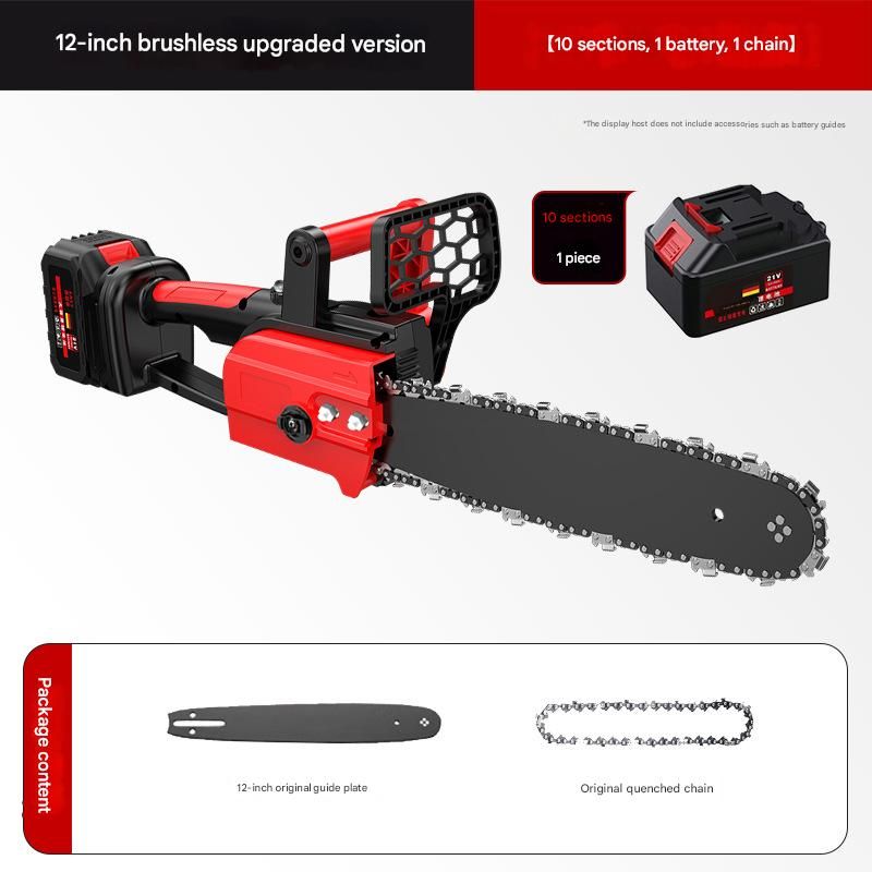 DaVKing 12-inch Lithium-ion Electric Chain Saw Rechargeable Woodworking Chainsaw Felling Saw Garden Pruning Handheld Saw Sawing Artifact_voghion.com