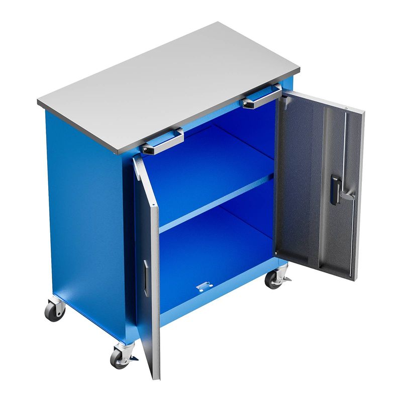 Cassettiera portautensili con 2 ante e ripiani regolabili, cassa in acciaio con serratura per garage, casa e ufficio_voghion.com