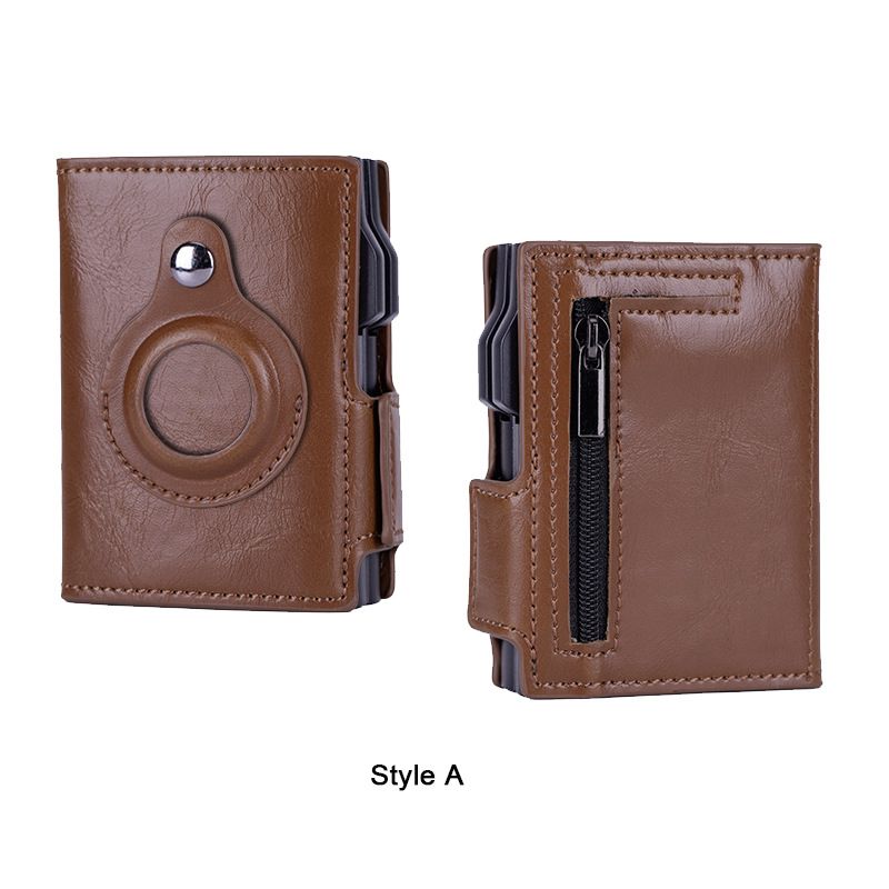 Men's Wallet Card Cases Thickened Version Credit Card Holder Metal Dual Card Side Push Card Box AirTag Tracker Card Holder_voghion.com