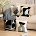 Black And White Geometric Print Pillowcase Indoor Decorative Sofa Cushion Office Nap Pillow Cover_voghion.com