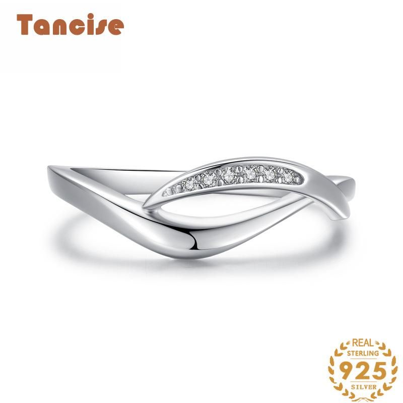 Tancise Anello in argento con zirconi classici Gioielli da donna Promessa di nozze Regalo per feste_voghion.com