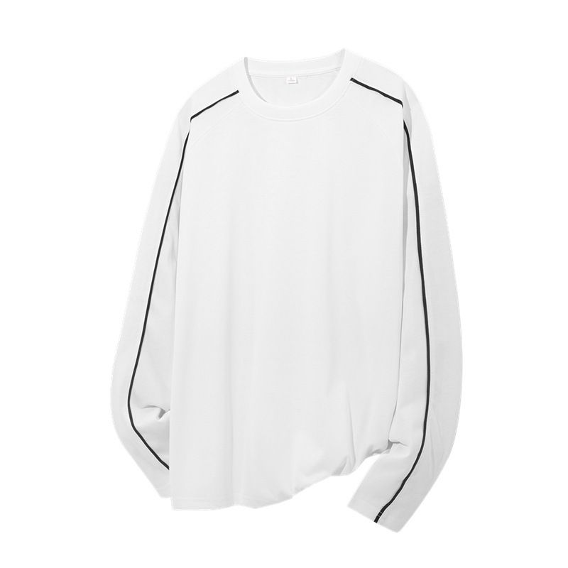 Men's Long Sleeve Crewneck Sweatshirt - Retro Solid Color Pullover For Fall & Winter, Lightweight Polyester Blend, Streetwear Essential_voghion.com