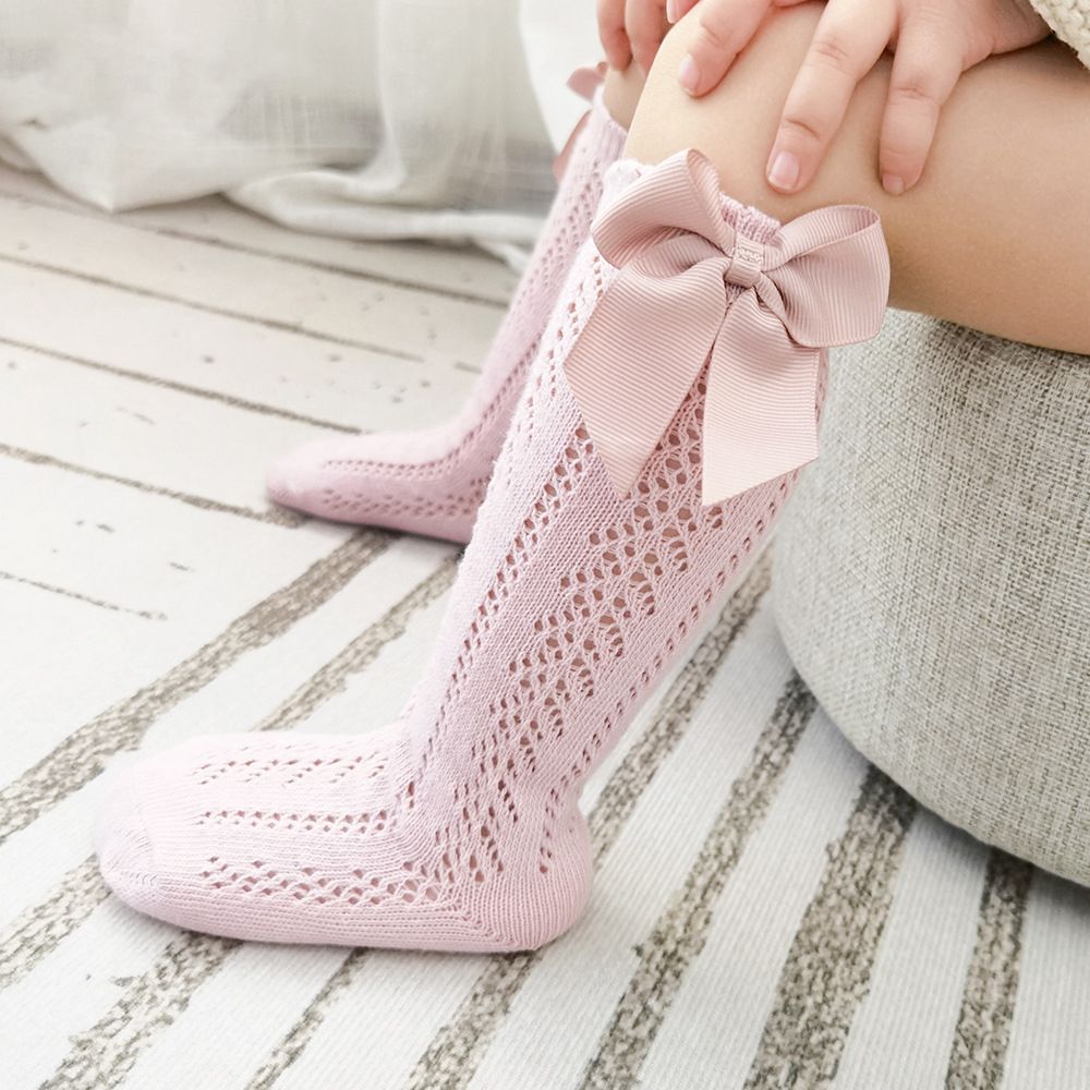 Neue Sommer Baby Kniestrümpfe Kinder Mädchen Bogen Lange Socken Weiche Baumwolle Mesh Atmungsaktive Kinder Aushöhlen Socken Für 0-7 Jahre_voghion.com