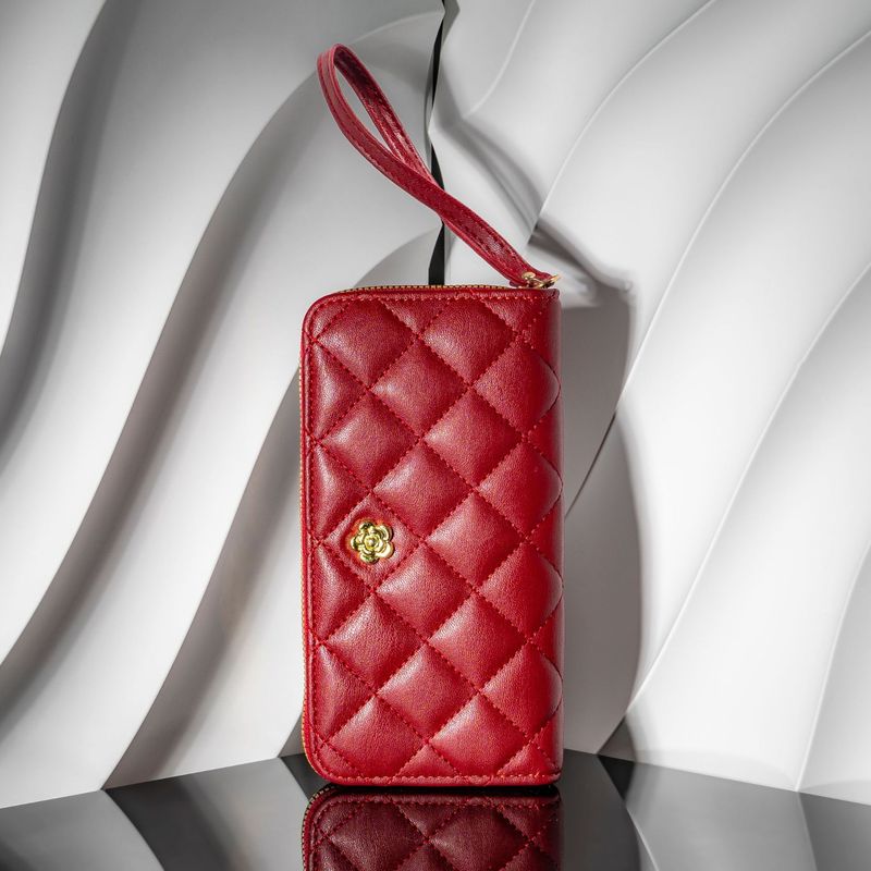 Nuova luce di lusso versatile piccolo vento profumato borsa da polso da donna portafoglio per carte borsa per cellulare da donna di grande capacità_voghion.com