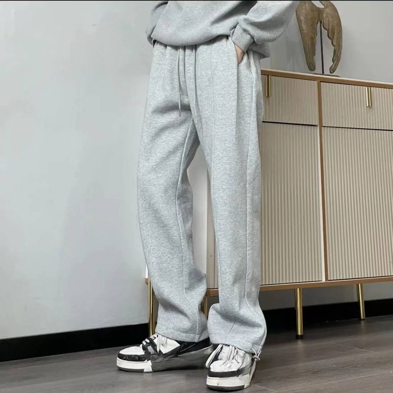 Herrenbekleidung Straight Spring And Autumn Style] Hochwertige, einfache, modische und vielseitige, locker drapierte Freizeithose K22228_voghion.com