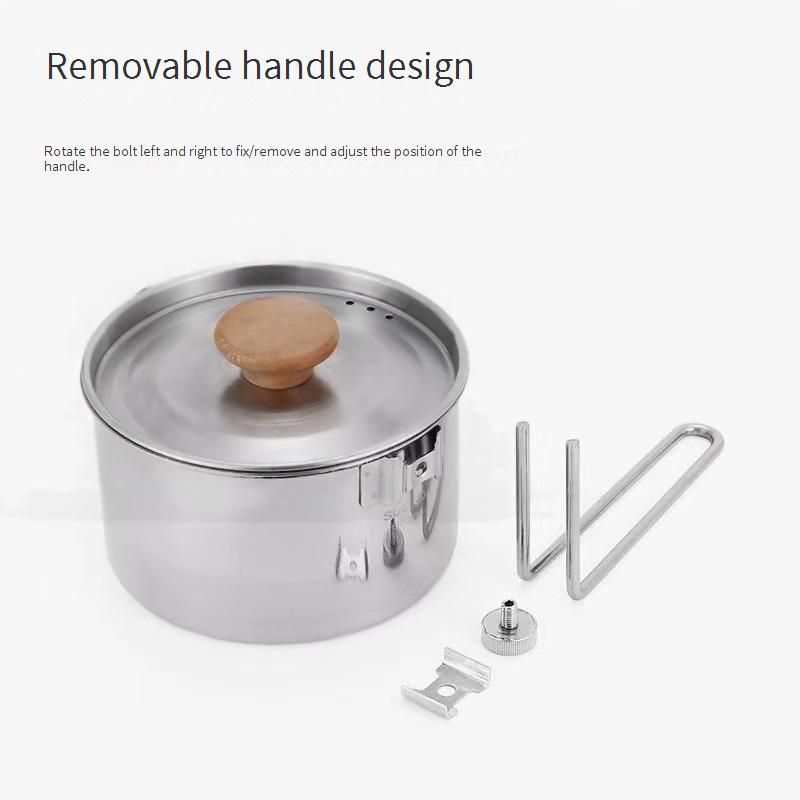 Campingkessel und -topf aus Edelstahl 304 – Multifunktions-Wasserkocher, faltbar (tragbarer, abnehmbarer Griff, perfekt für Kaffee, Tee und Kochen im Freien)​_voghion.com