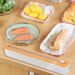 1Pcs Plastic Wrap & Foil Dispenser Slide Cutter Kitchen Organizer With Suction Cup Base For Home Use_voghion.com