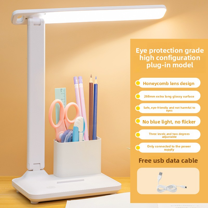 Adjustable LED Desk Lamp With Touch Control – Foldable Eye-Care Study Light (3 Color Modes, USB Rechargeable, 360° Rotation, CE Certified)​_voghion.com